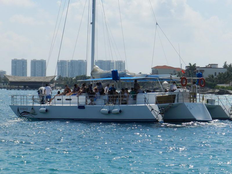 catamaran charter for up to 90 people sailing Isla Mujeres